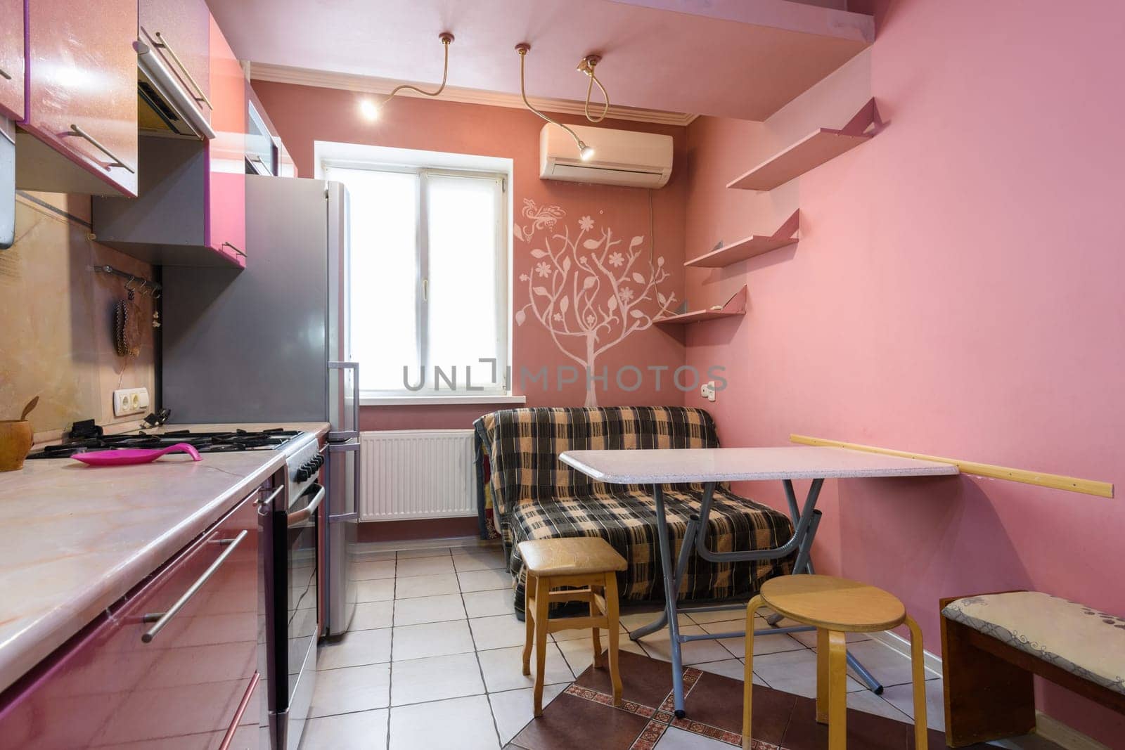 Modern nice habitable kitchen of a small small apartment