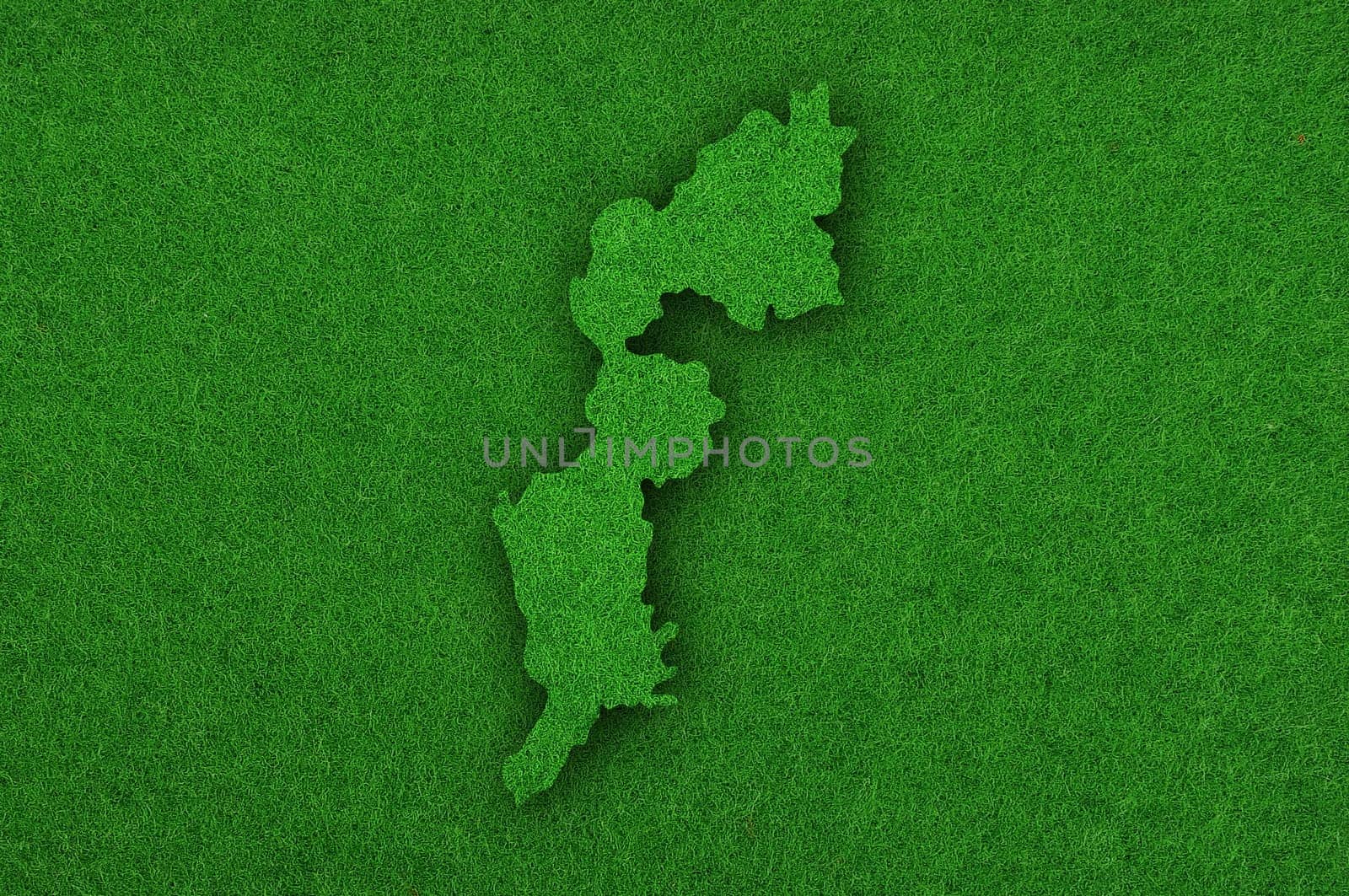 Map of Burgenland on green felt