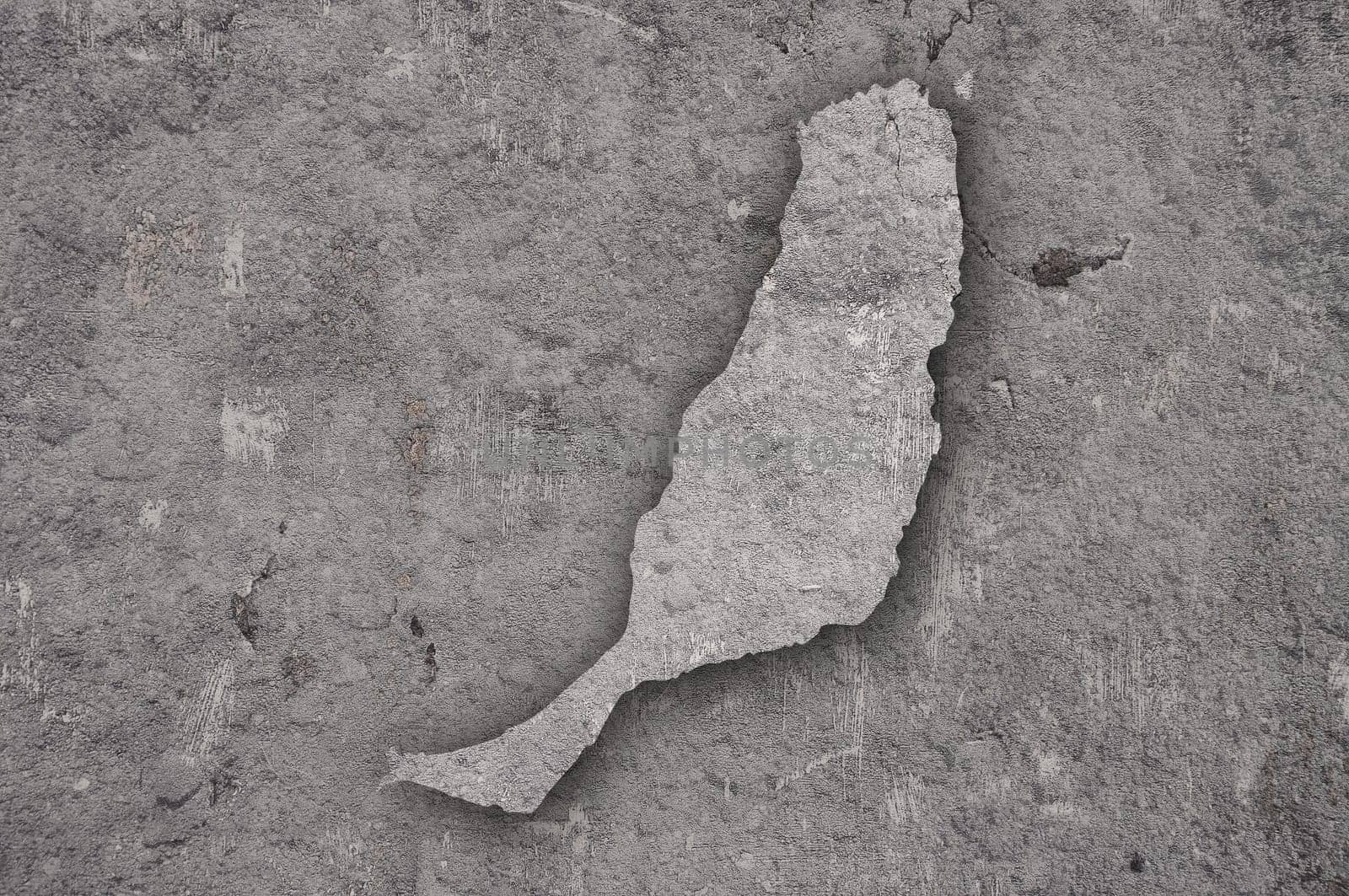 Map of Fuerteventura on weathered concrete