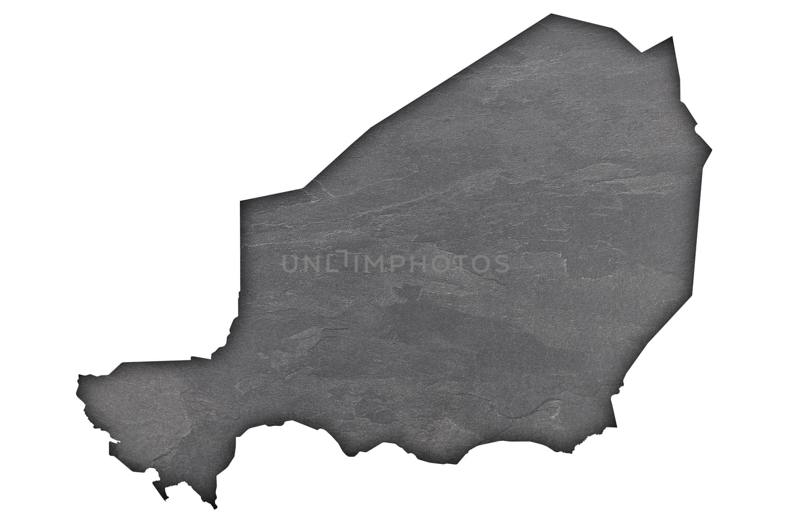 Map of Niger on dark slate