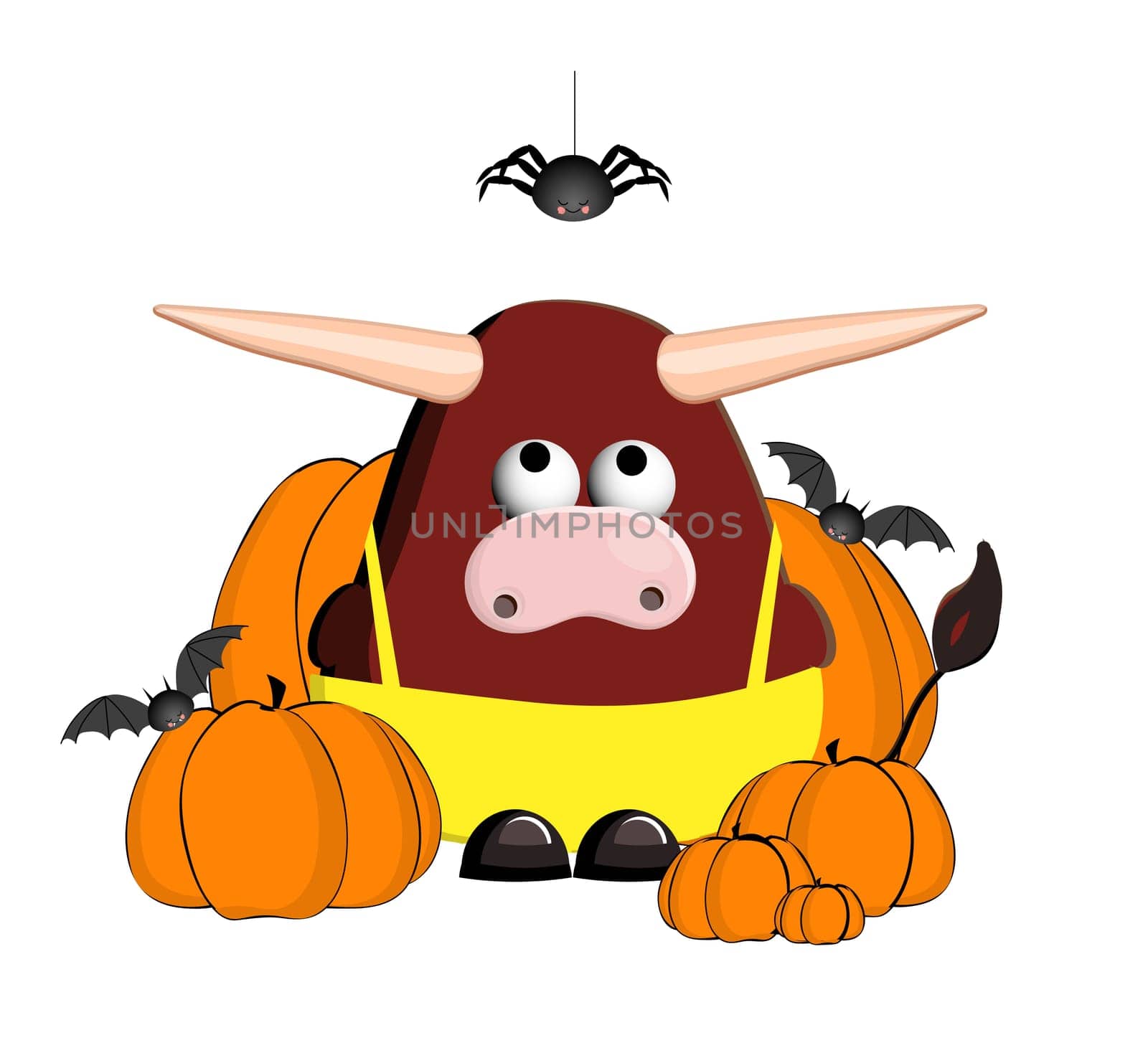 The bull is a symbol of 2021. Zodiac Taurus. Year of the calf. ox character is cute. isolated on a white background.