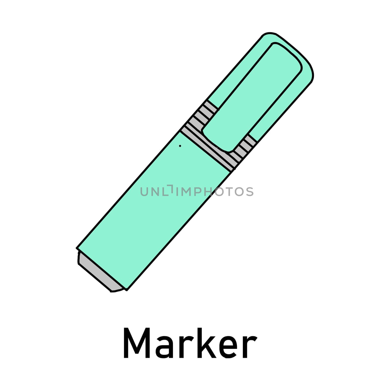 marker isolated on white. illustration. Painting. felt-tip pen.