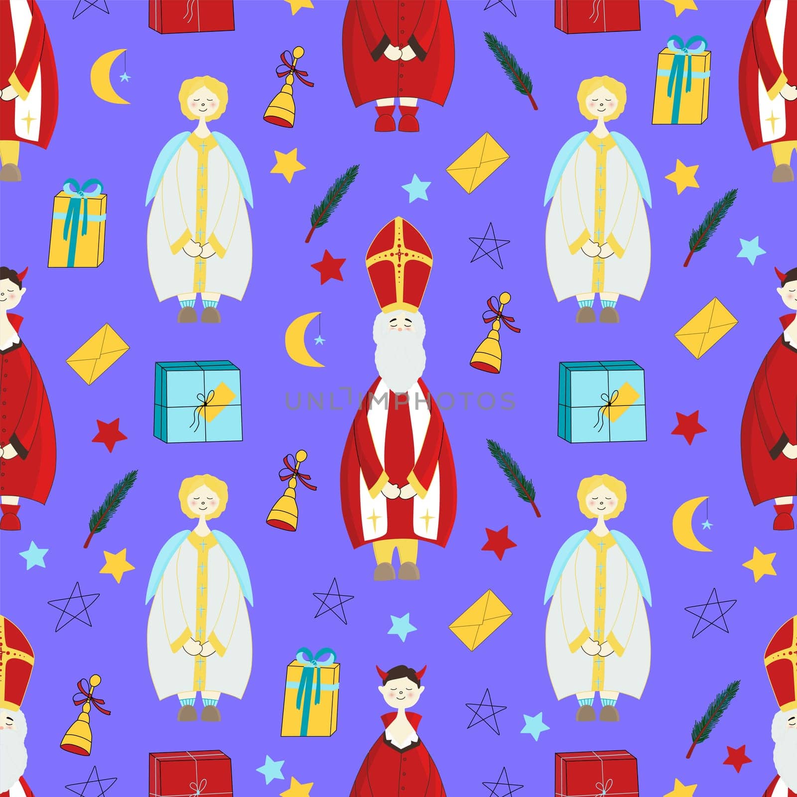 digital paper on the theme of saint nicholas day.