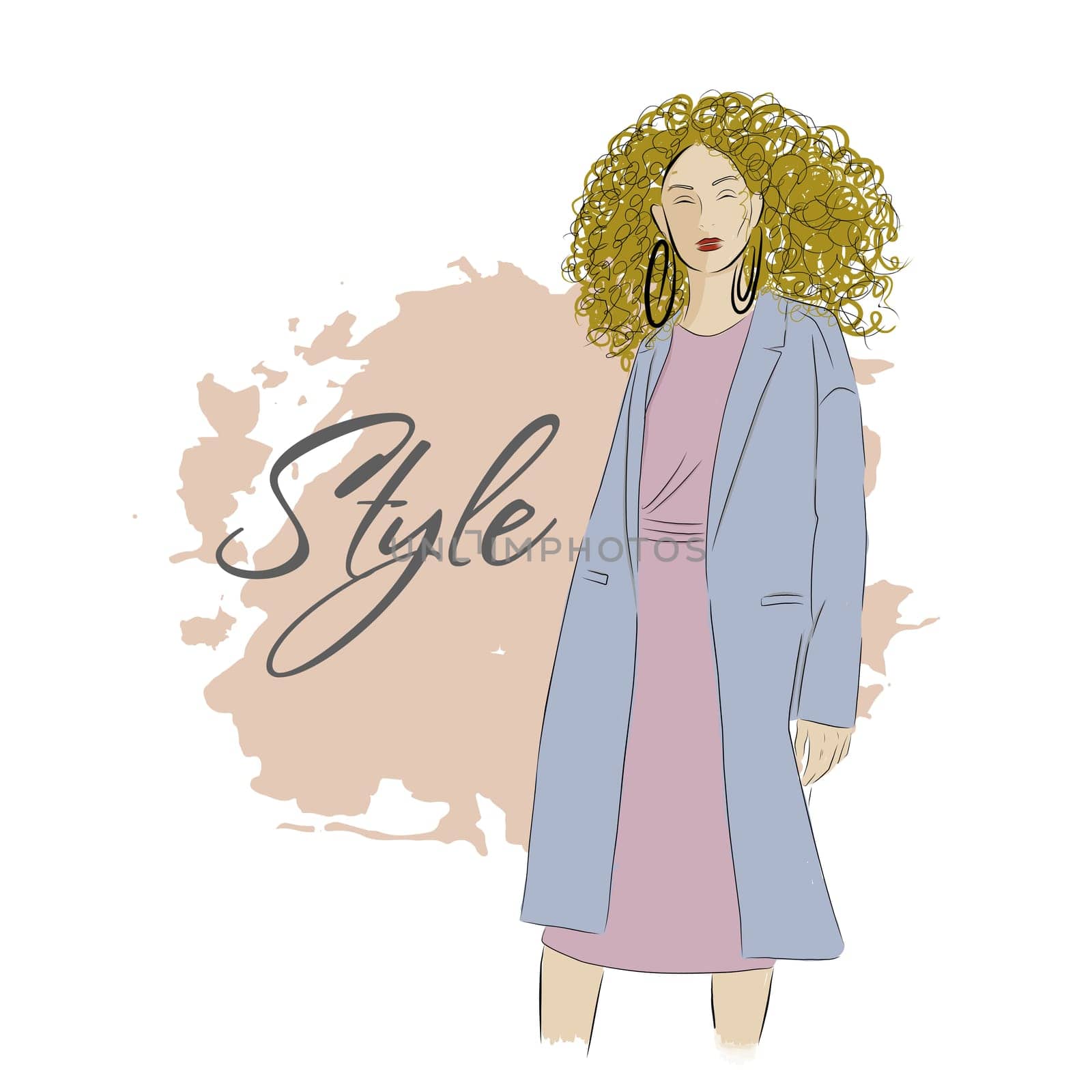A modern autumn look. Fashion and Style. Beautiful stylish girl or woman in a coat.