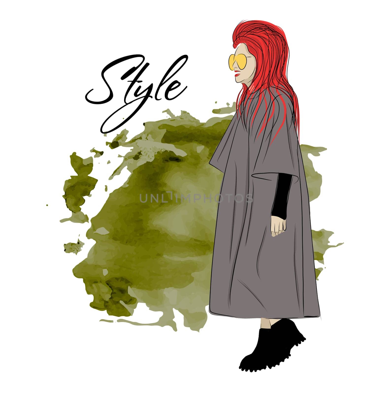 Beautiful stylish girl or woman in a coat.
