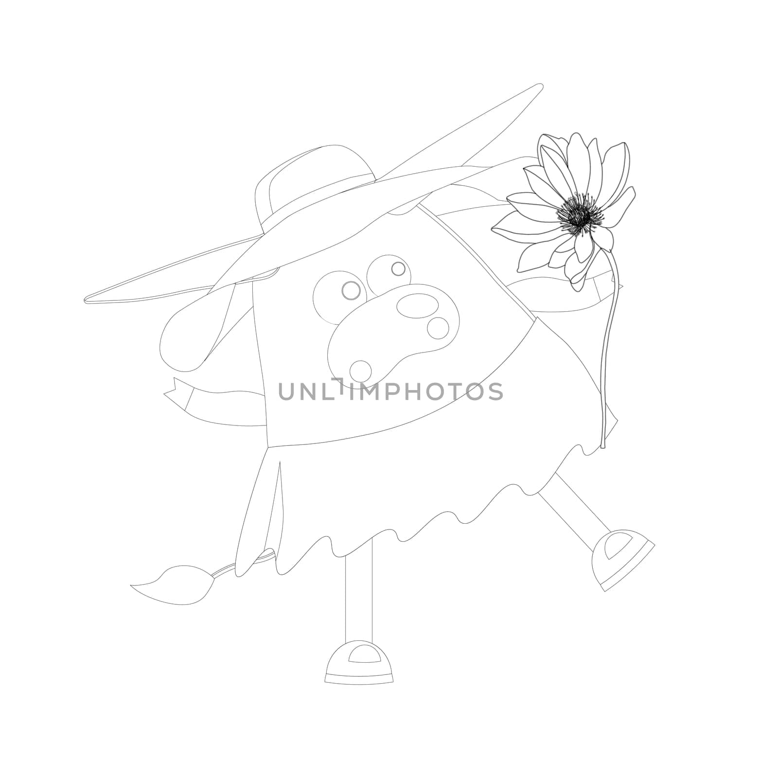 coloring page. ox. cow or bull cute character