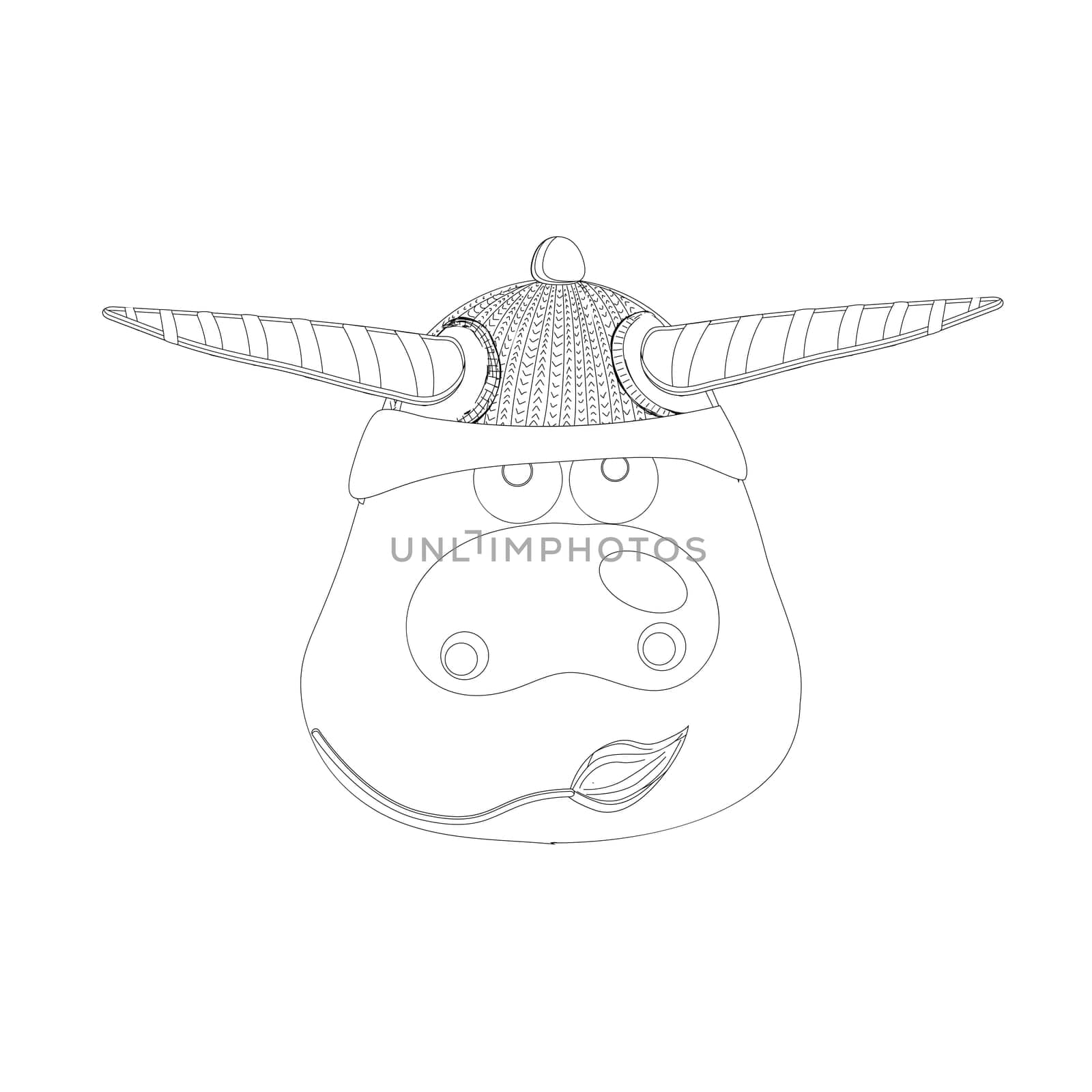 coloring page. ox. cow or bull. vector illustration symbol 2021