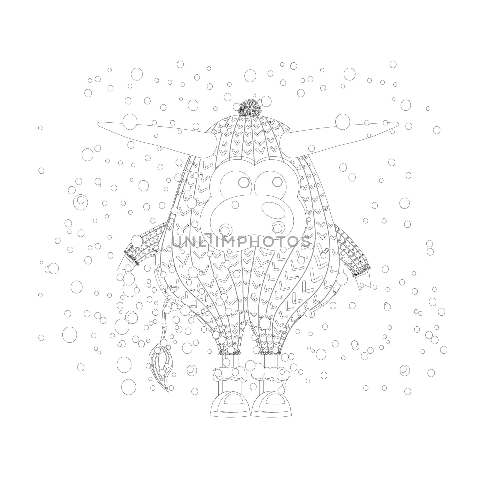 coloring page. ox year 2021 cow or bull