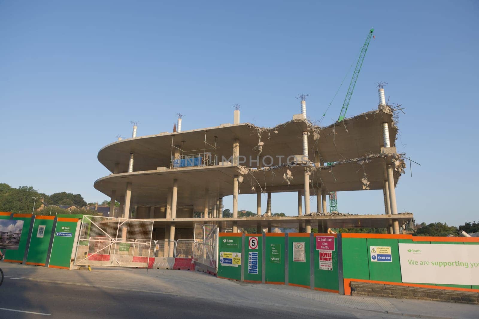 SHEFFIELD, UNITED KINGDOM, 17th September, 2020: Whitham road looking north west towards site entrance of demolition of university social sciences hub