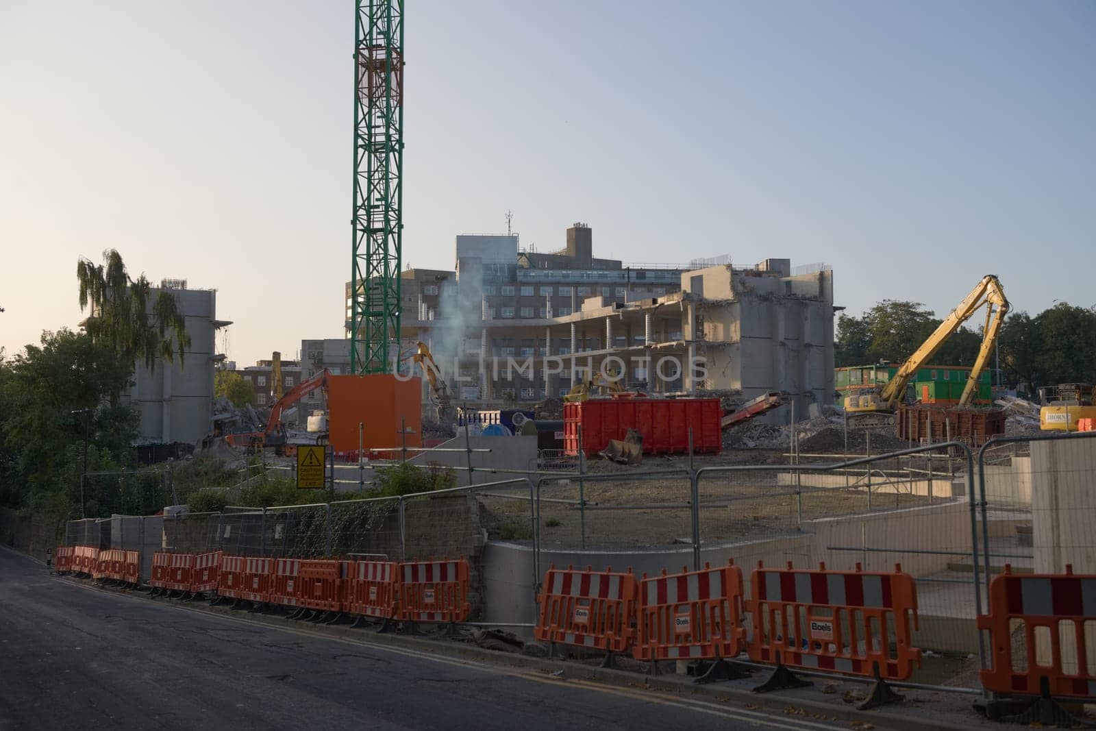 SHEFFIELD, UNITED KINGDOM, 17th September, 2020: Rear view of sheffield uni social science hub demolition, from Northumberland road looking south
