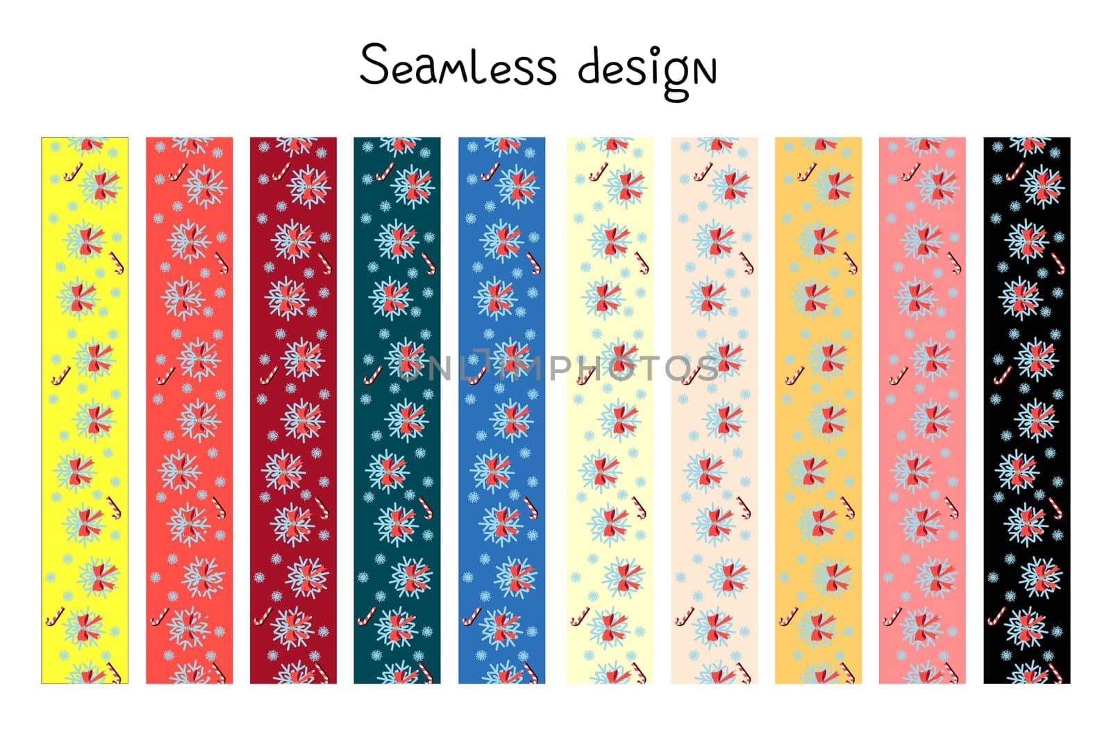 Trending colors New Year and Christmas 2021. Festive ribbon for gift wrapping. Seamless border, tape repeating.