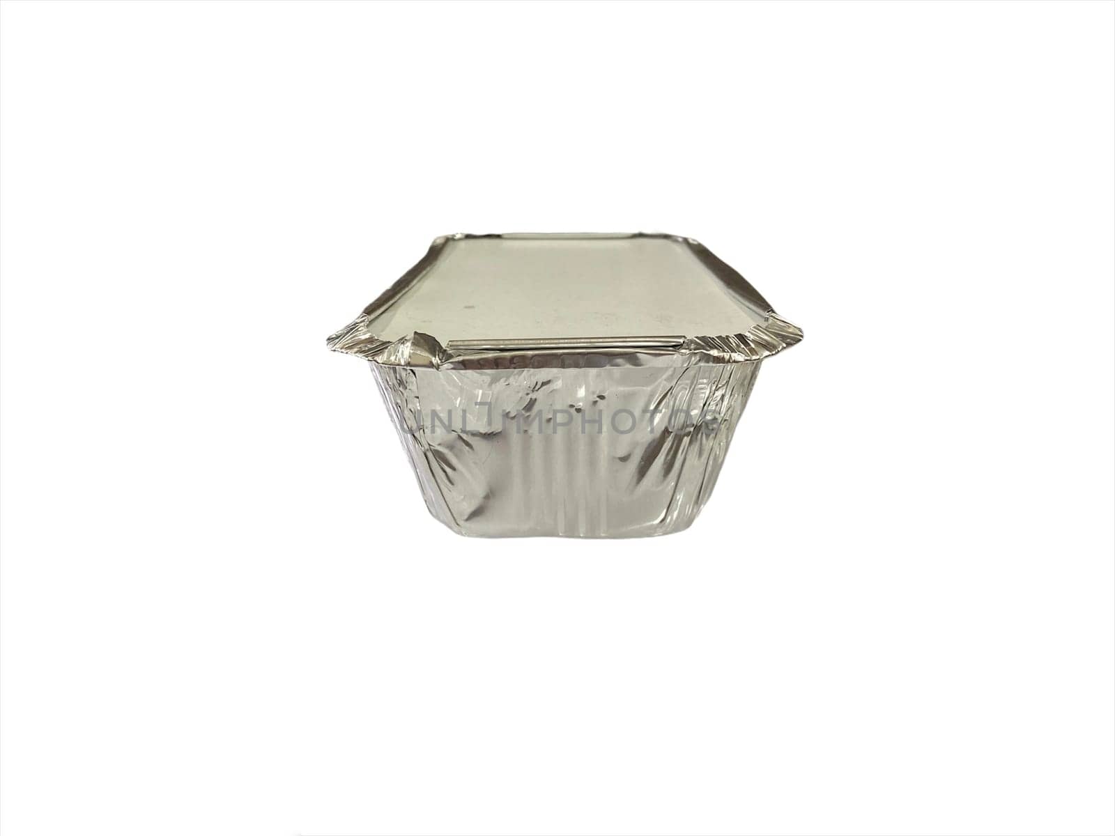 Aluminium Foil Container Set Silver isolated on white background