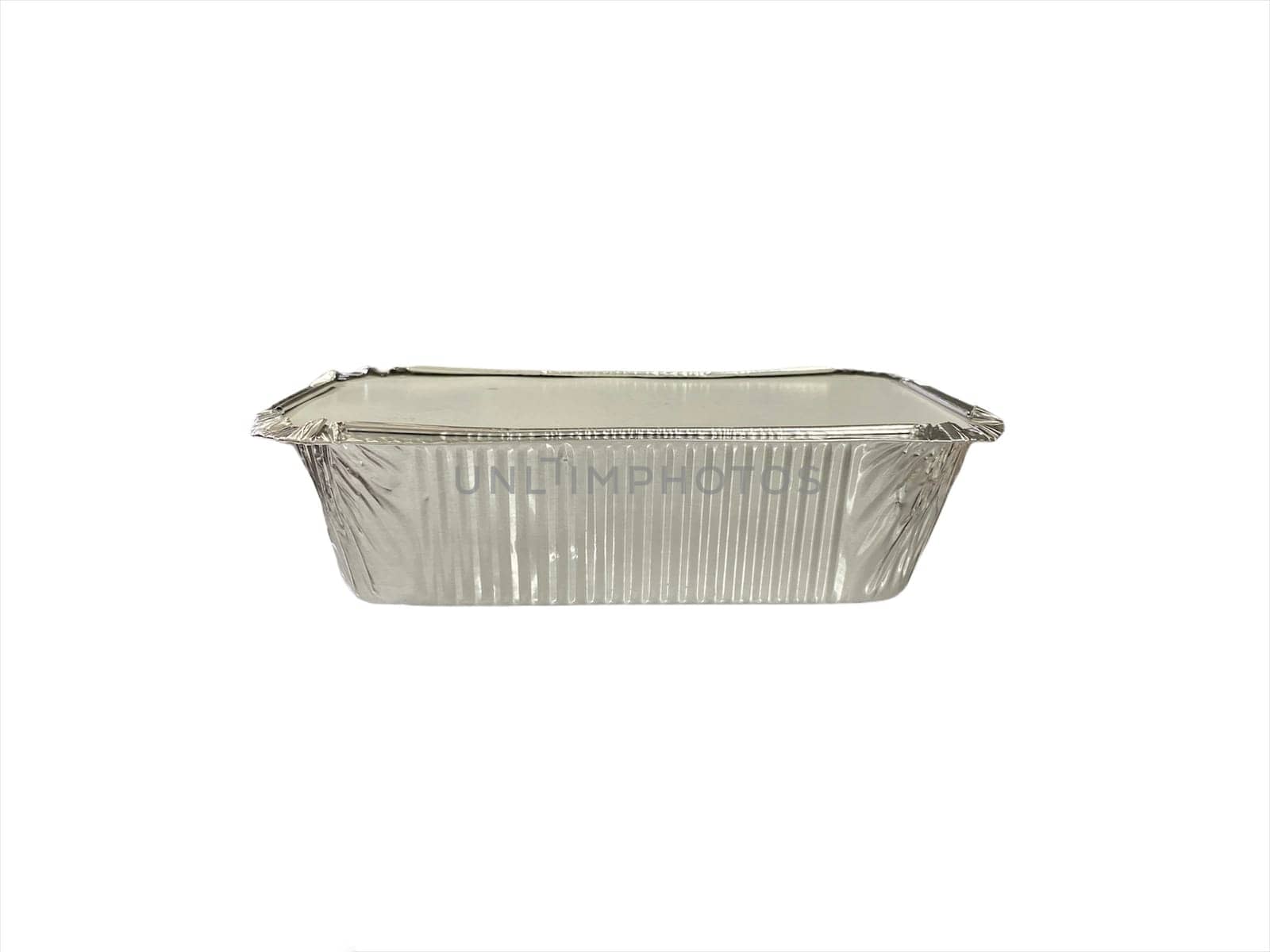 Aluminium Foil Container Set Silver isolated on white background
