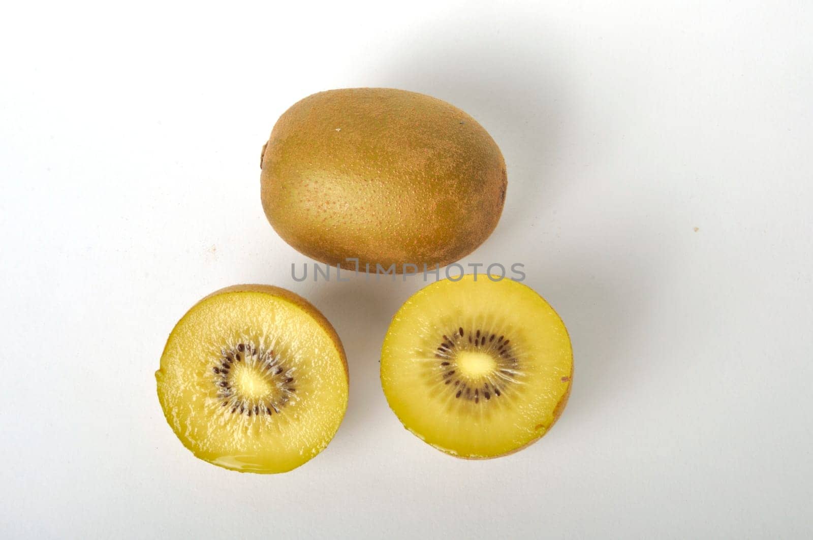 Kiwi gold on a white background