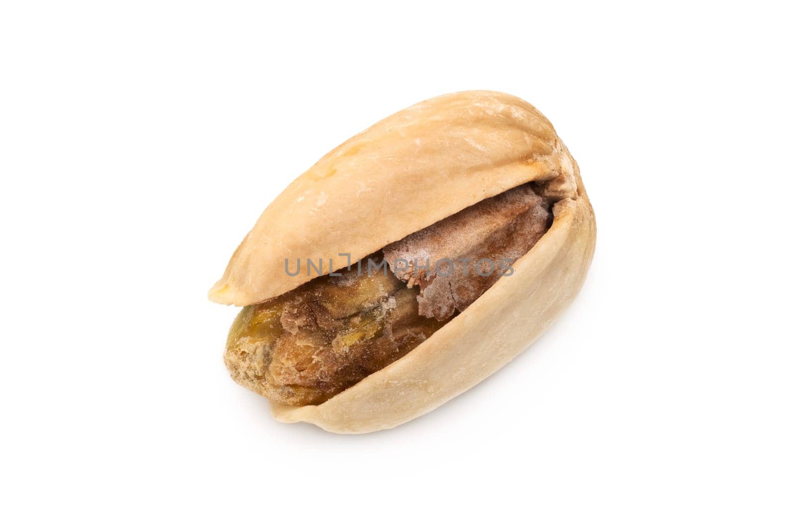 Pistachio Close Up, roasted snack on white background