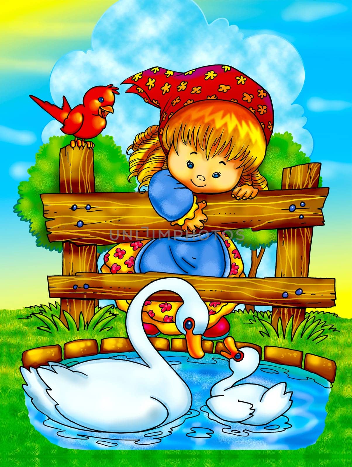 a digitally illustrated cute cartoon