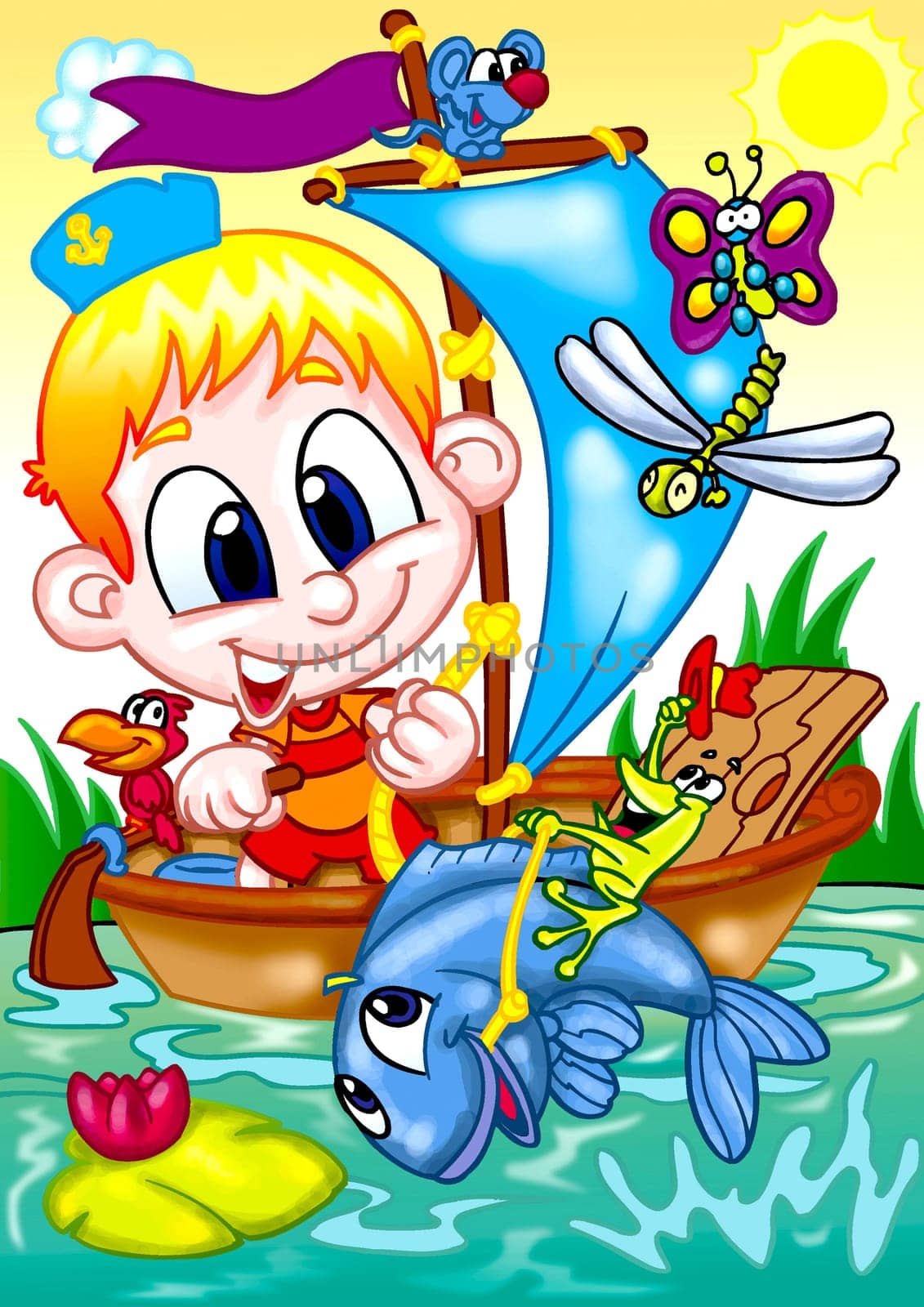a digitally illustrated funny cartoon