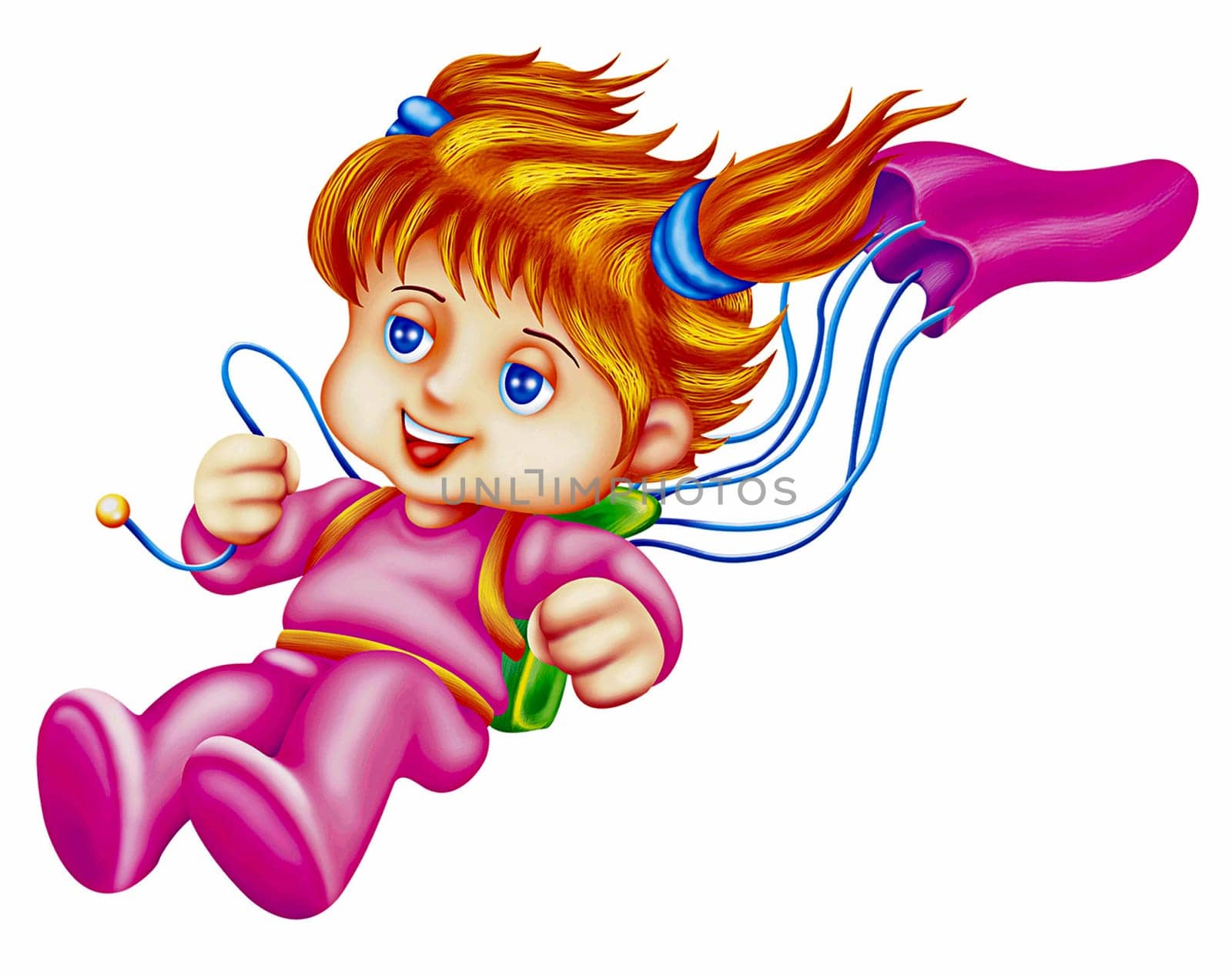 a digitally illustrated cute girl