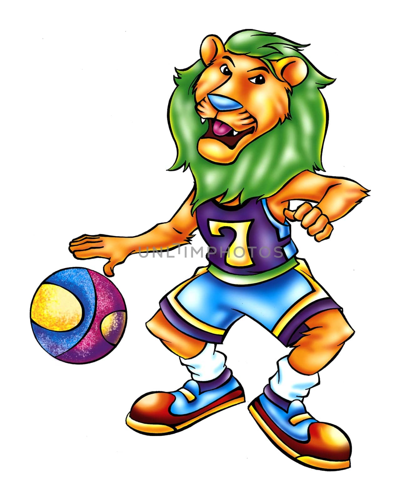 a digitally illustrated sports animal