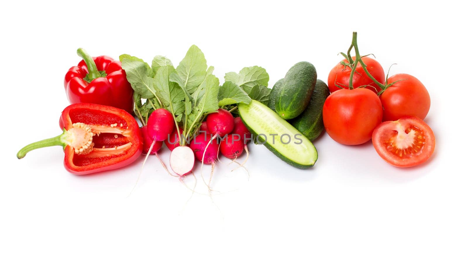 fresh mixed vegetables isolated on old wooden background