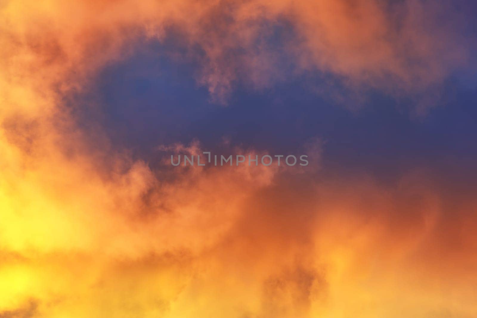 Dramatic clouds in late evening in summer