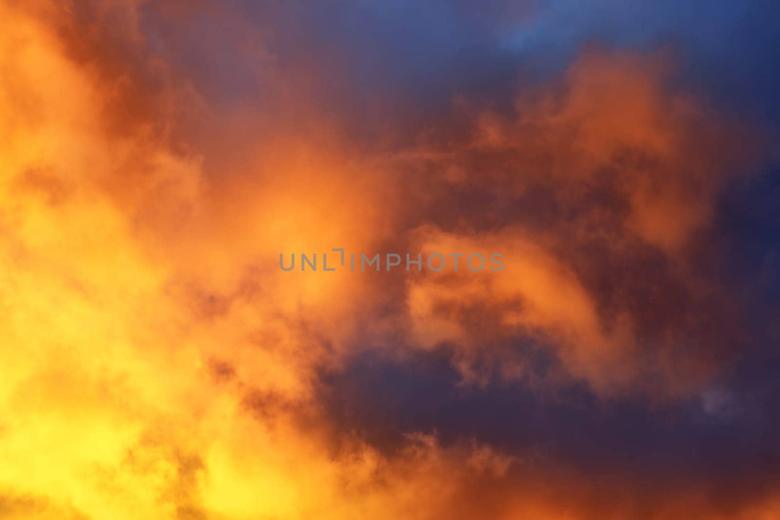 Dramatic clouds in late evening in summer