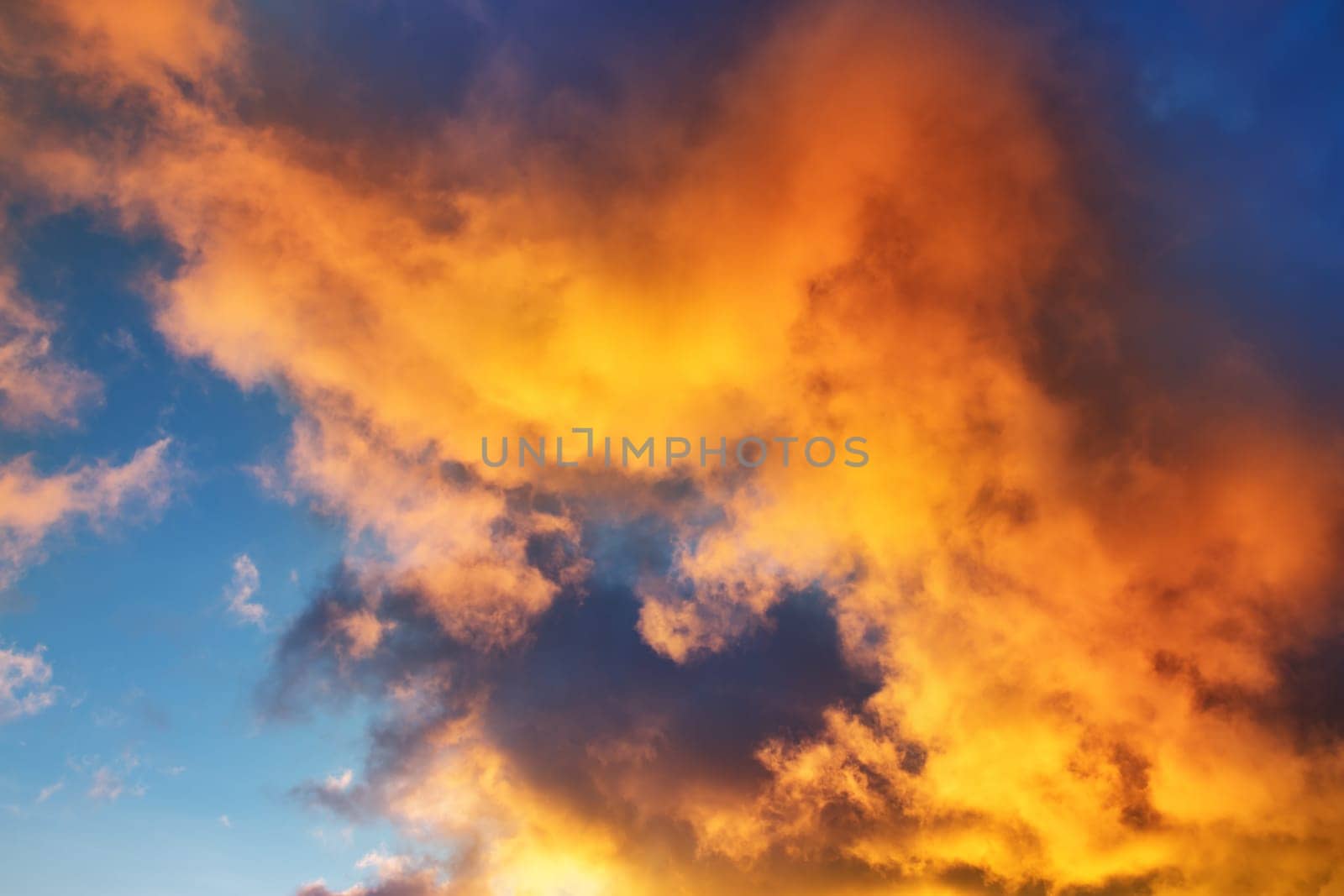 Dramatic clouds in late evening in summer