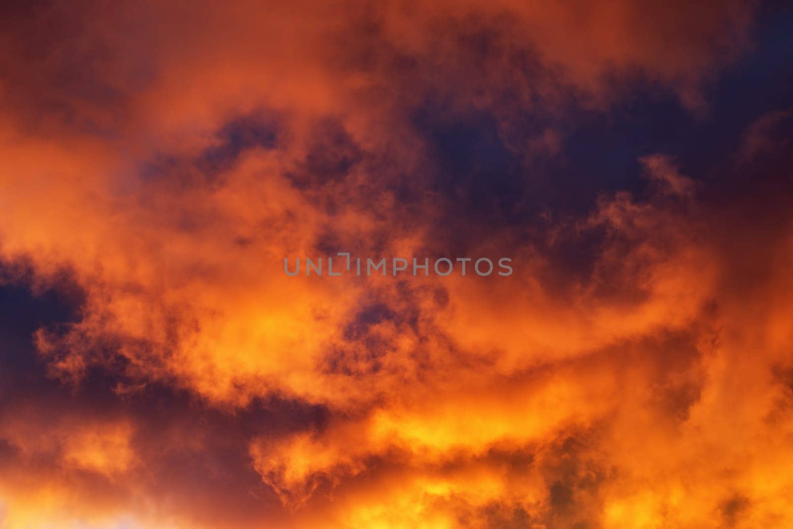 Dramatic clouds in late evening in summer
