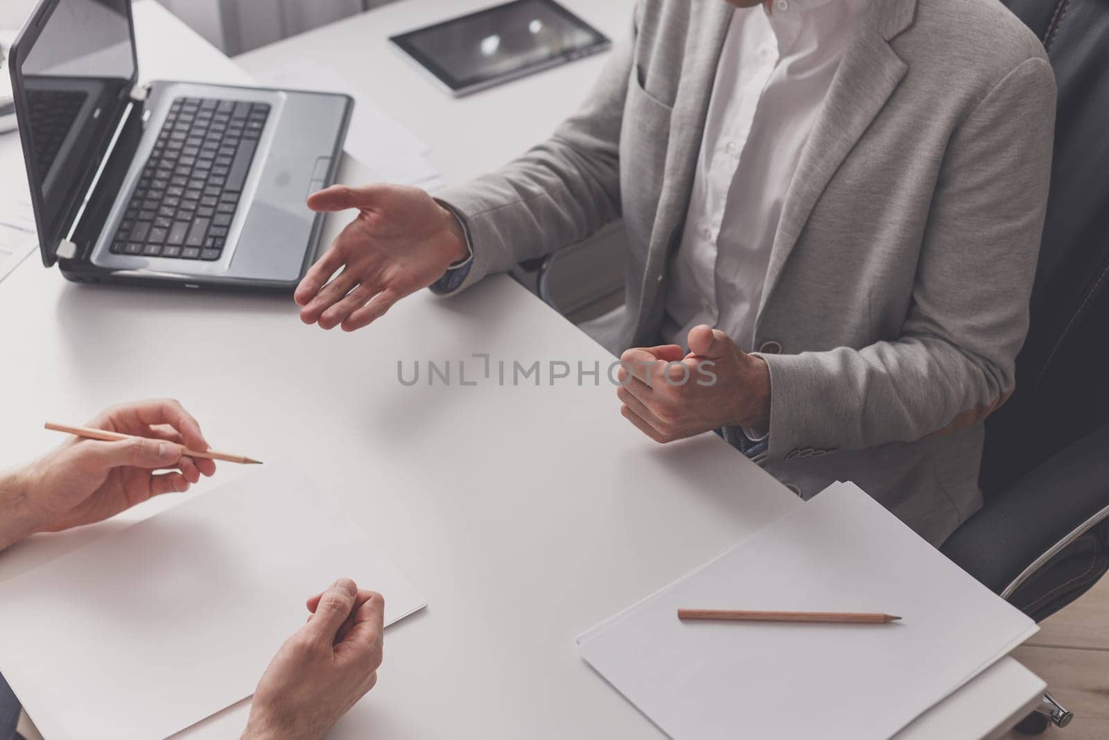 Two businessman discussing ideas. Concept of discussion new business project