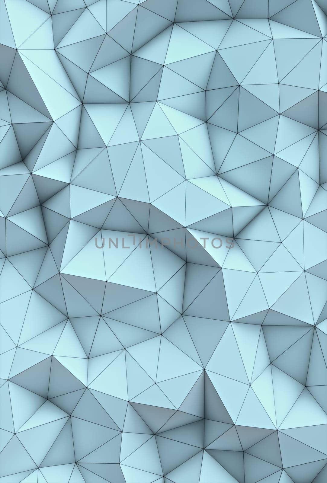 3D illustration. Abstract background image, connections in lines and geometric triangular shapes.