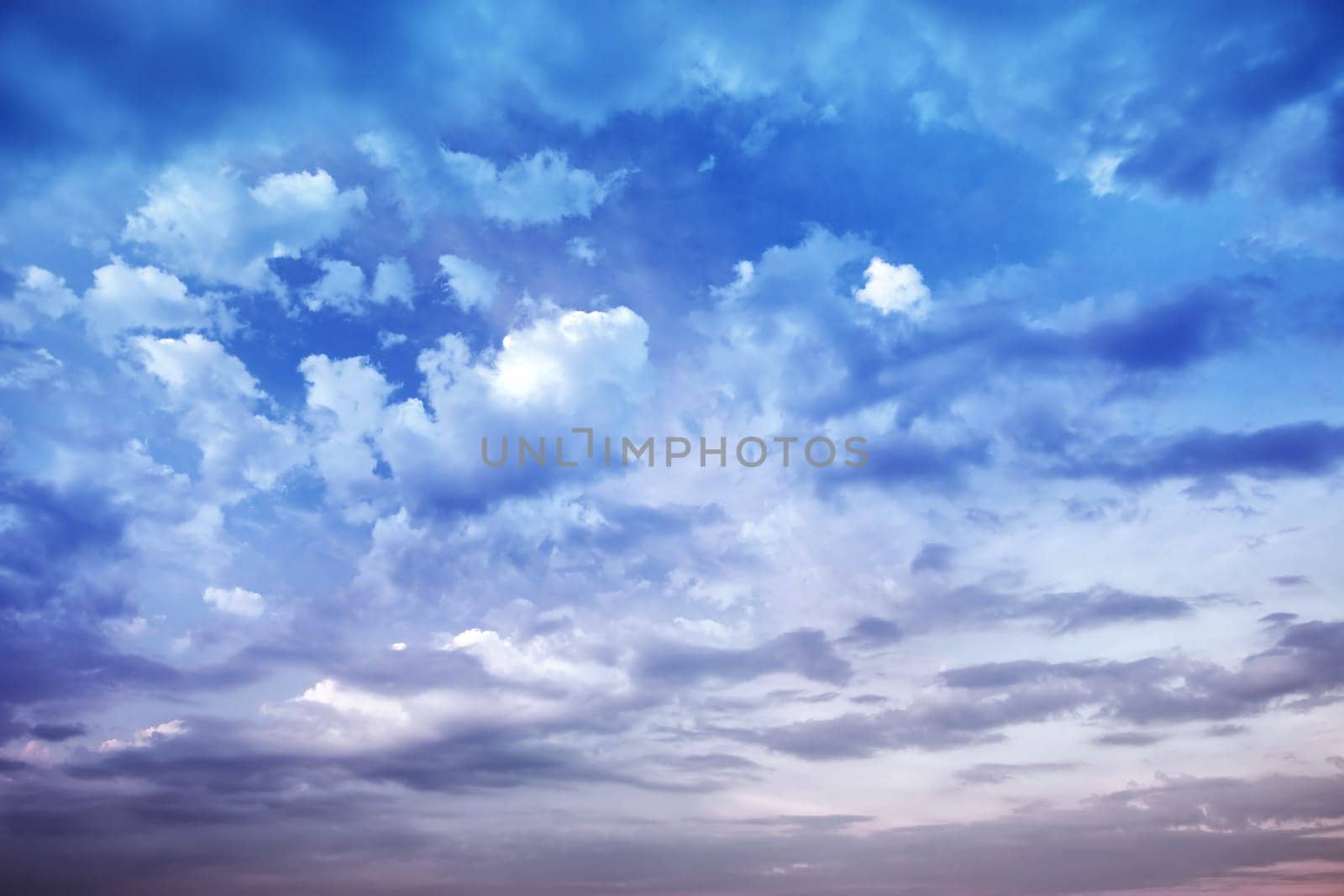 Dramatic clouds in late evening in summer