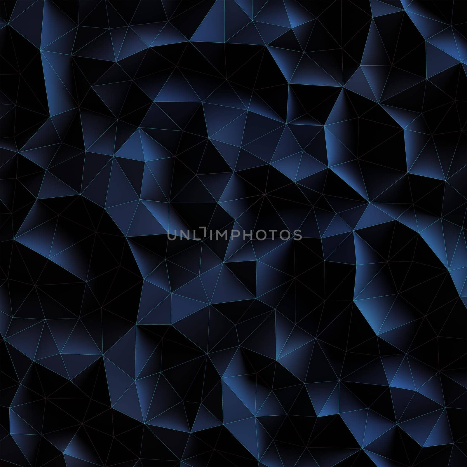 3D illustration. Abstract background image, connections in lines and geometric triangular shapes.