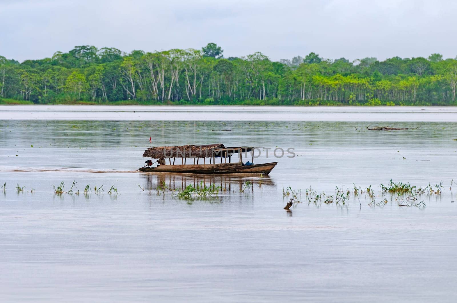 Local Shuttle Boat on the Amazon River near Iquitos, Peru