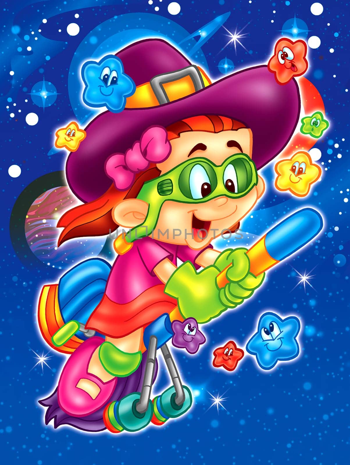 a digitally illustrated cute and colorful fairytale