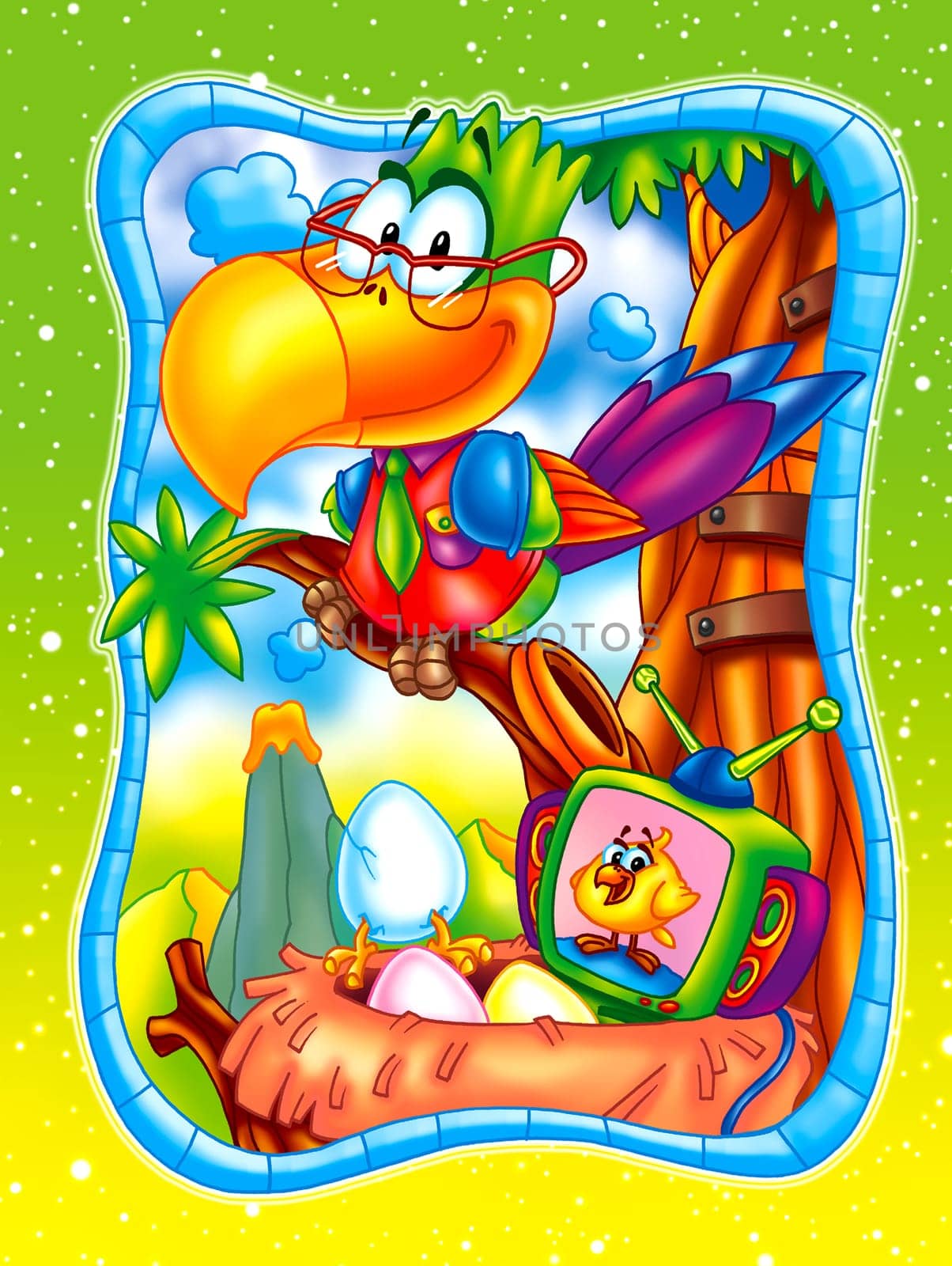a digitally illustrated cute bird