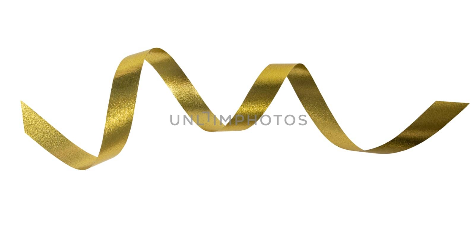 A gold ribbons isolated on a white background with clipping path.