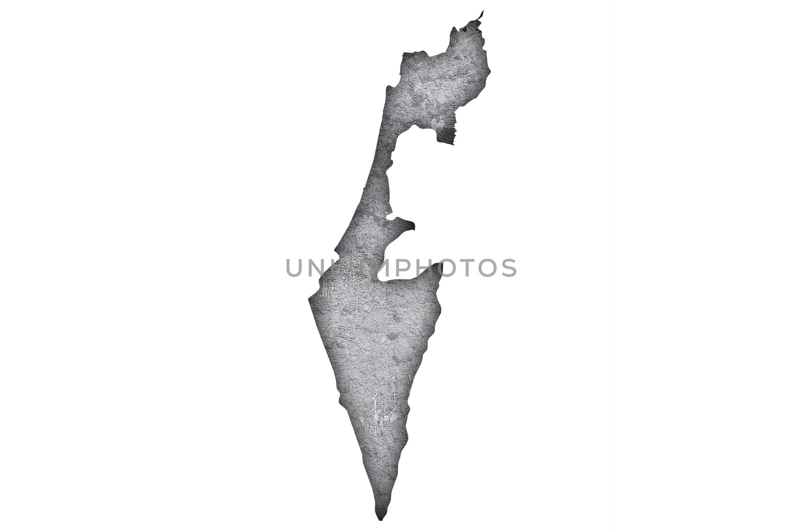 Map of Israel on weathered concrete