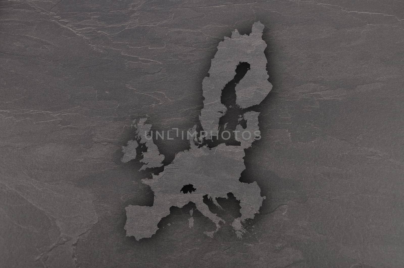 Map of European Union on dark slate