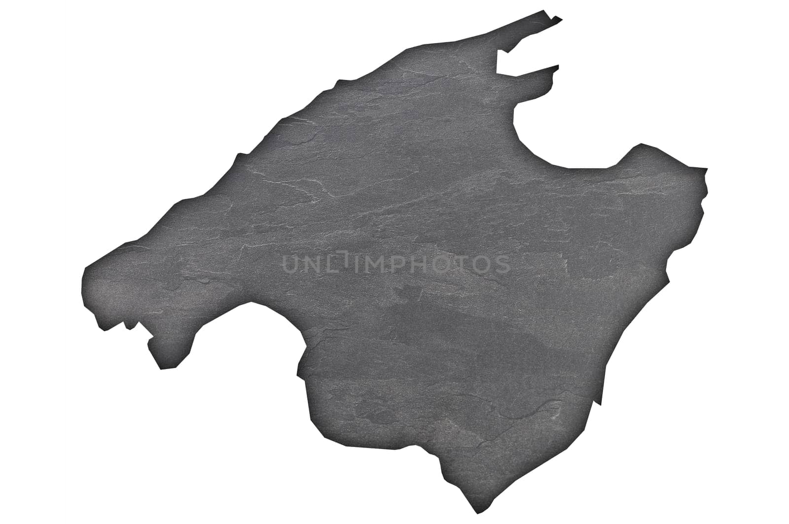 Map of Mallorca on dark slate