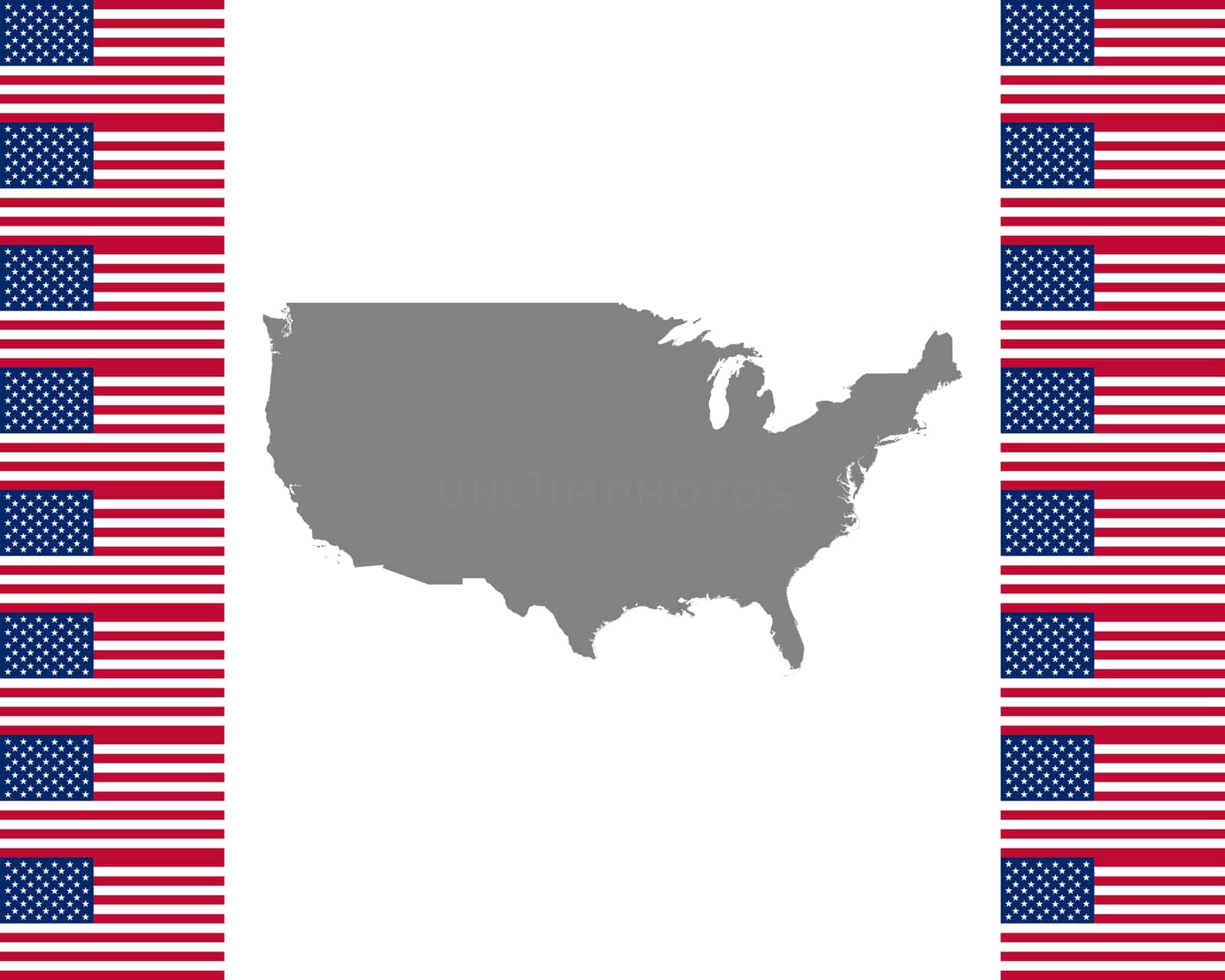 American flag and map