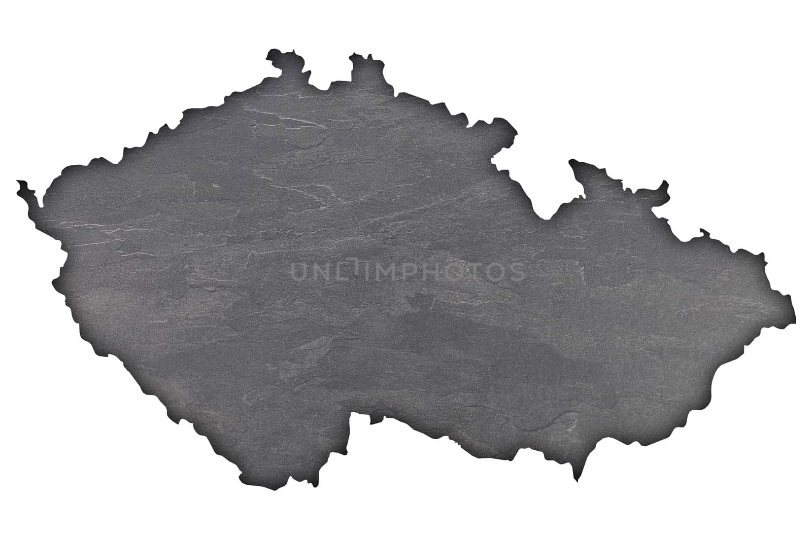 Map of Czech Republic on dark slate