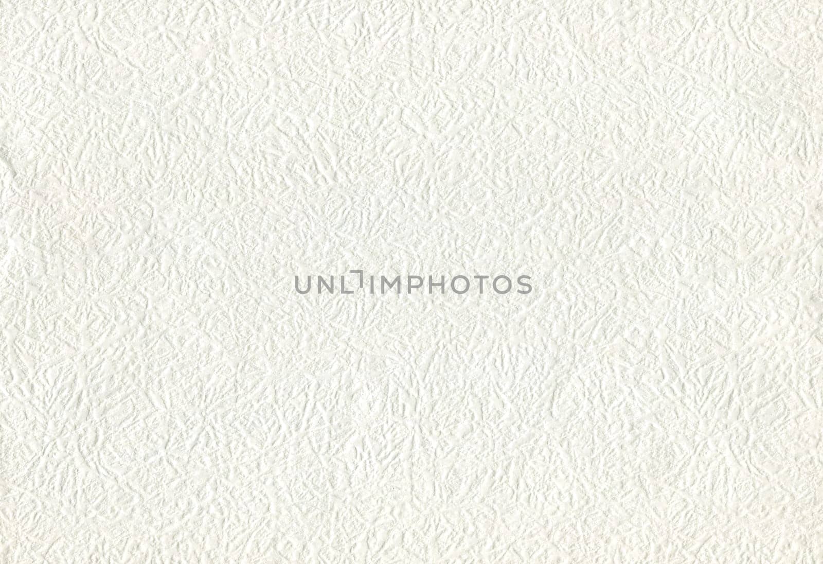horizontal front view of flat white paper texture with embossed ornament