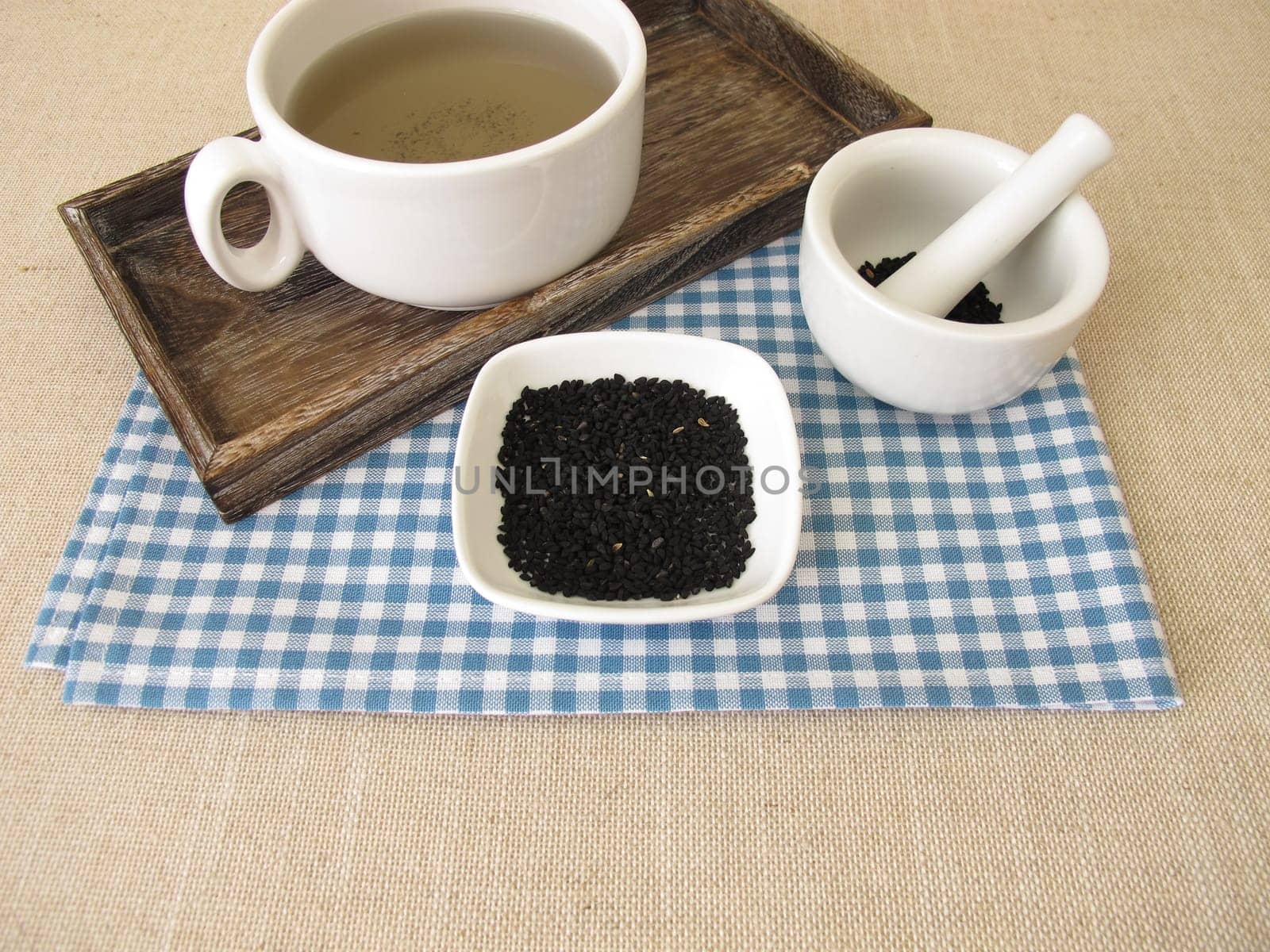 A cup of black cumin tea
