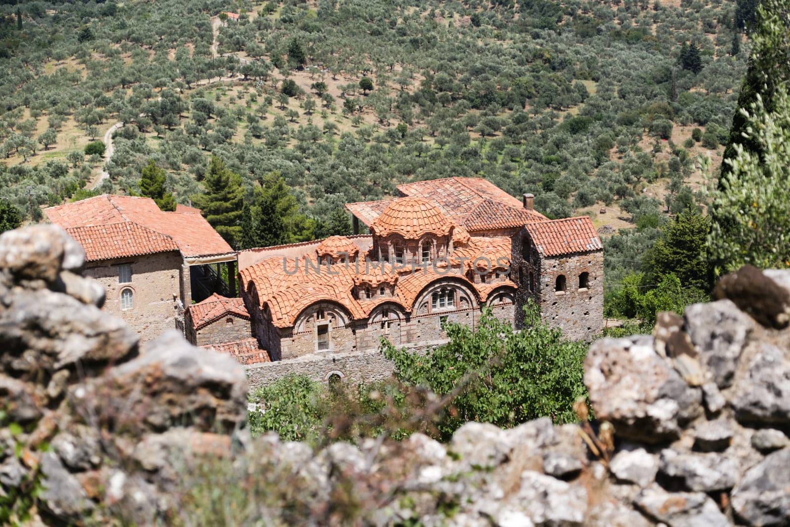 The abandoned medieval city of Mystras, Peloponnese, Greece.
