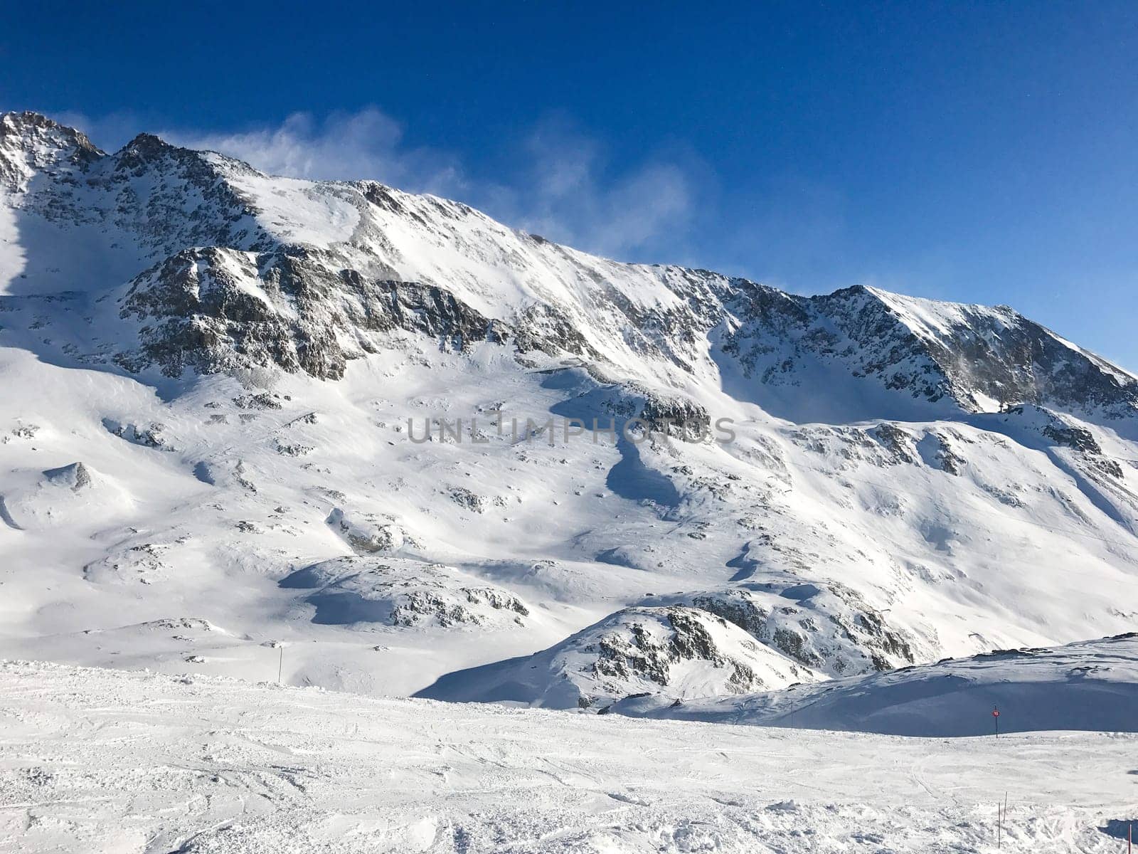 The Alpe d Huez ski domain in the French Alps