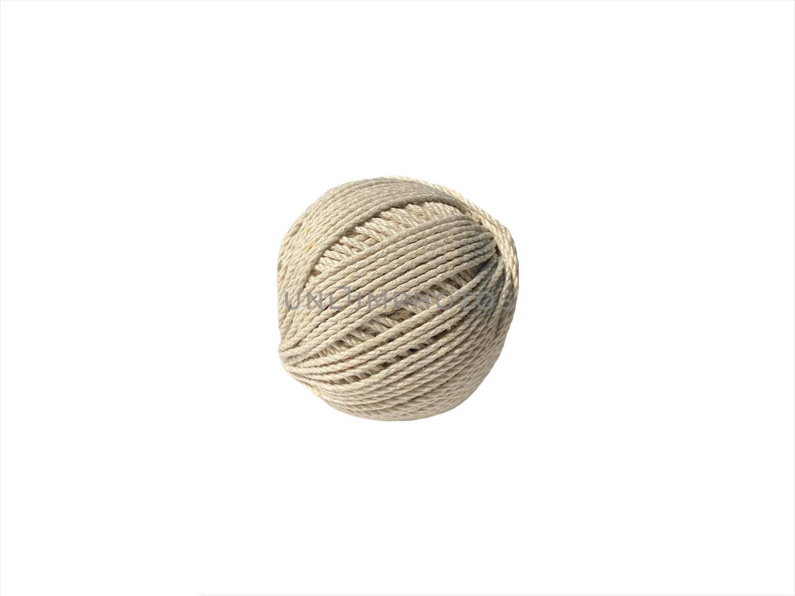 Ball of yarn on white background