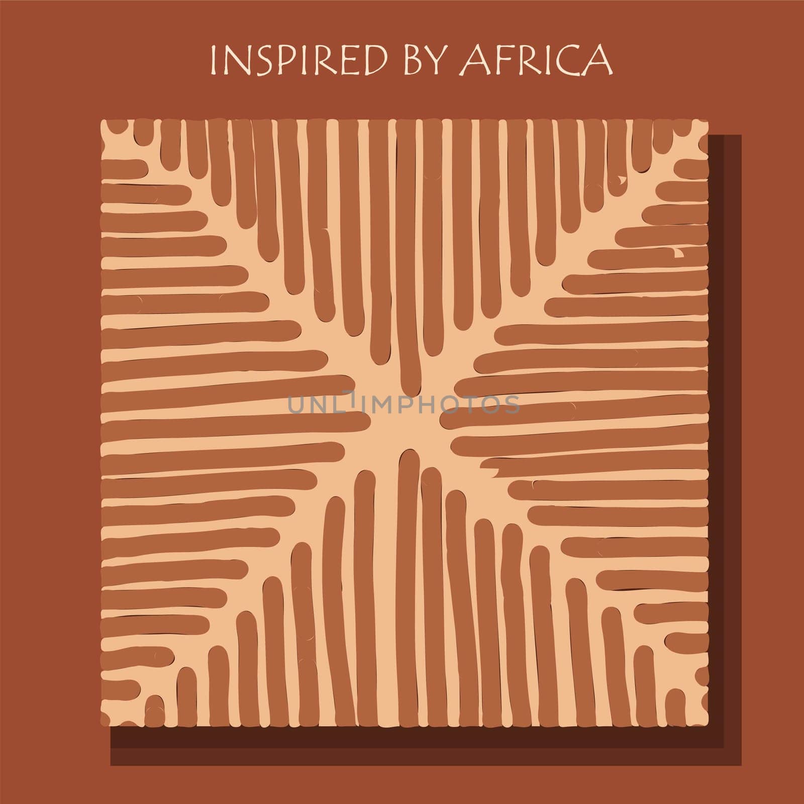 INSPIRED BY AFRICA. African background, flyer with tribal traditional pattern