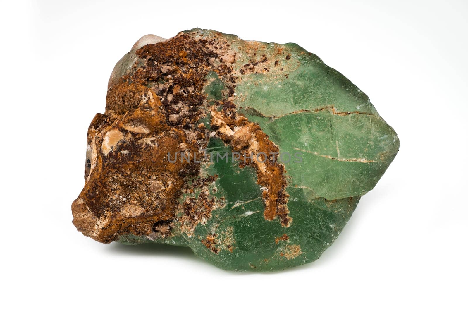 Emerald Stone Natural, close up of gemstone on white background