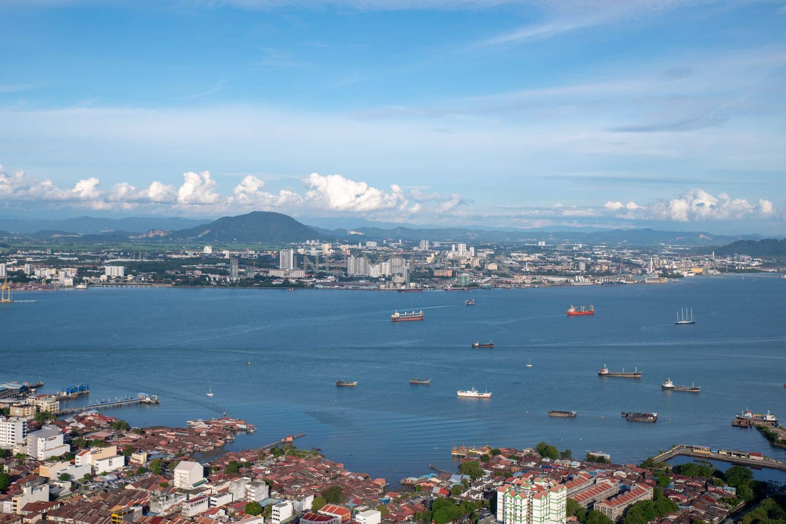George Town, Penang/Malaysia - Jun 25 2017: Sailing ship at sea near Penang Island.