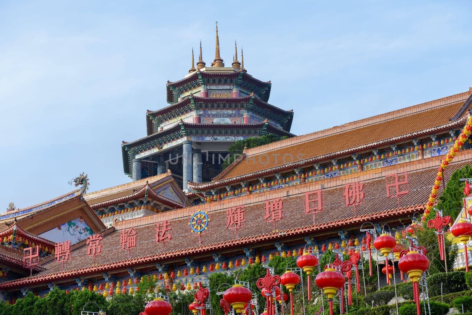 Georgetown, Penang/Malaysia - Jan 28 2018: Pavilion at Kek Lok Si temple.